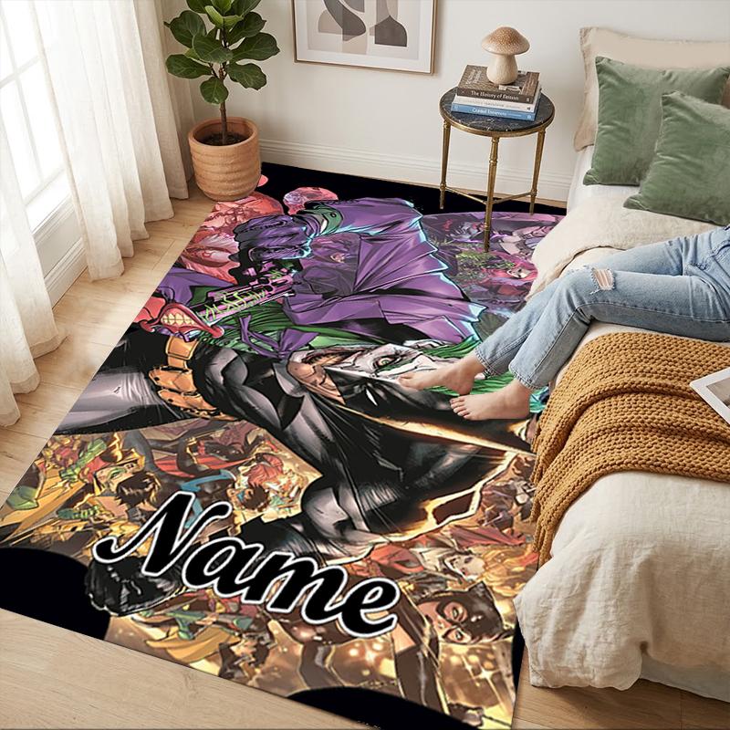 Custom Name Batman's Identity Living Room Non-Slip Area Rug Soft Carpet for Bedroom Kids Playroom Sofa Office Home Decor Doormat