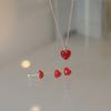Modernlike Silver 925 Red Heart Earrings