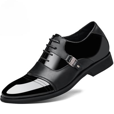 Zapatos de cuero para negocios, zapatos de cuero para bodas, zapatos de cuero para hombres jóvenes, zapatos de cuero con aumento de altura interior
