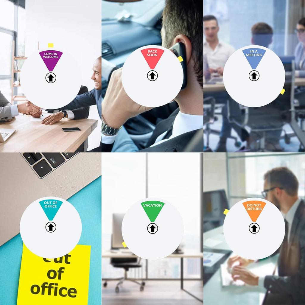 Office Door Sign,Do Not Disturb/Come in Welcome/Out of Office/in a Meeting/Back Soon/On Vacation Sign, Privacy Door Indicator That Lets Others Know