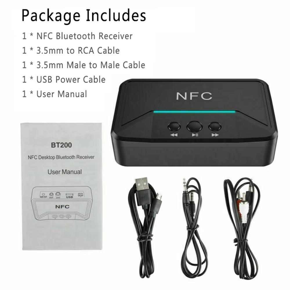 

BT200 NFC Bluetooth 5.0 Audio Adapter With RCA AUX USB Output HiFi Wireless Receiver For Amplifier/Speaker чорний