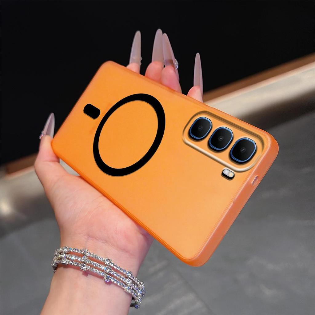 Матовий напівпрозорий магнітний чохол для телефону для infinix HOT 60 5G, 60i М'який ударостійкий чохол з ТПУ