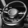 Car Carbon Fiber Steering Handle Frame Cover Interior Steering Wheel Button Panel Sticker For Hyundai Tuscon NX4   2024
