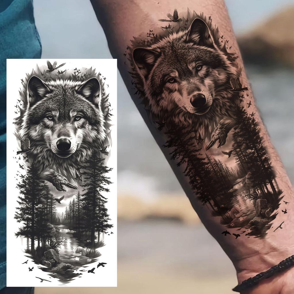 1 Sheet Phoenix Watercolor Temporary Tattoos For Women Girls Fake Covers Up Water Transfer Tattoo Sticker Adults Arm Waist Thigh