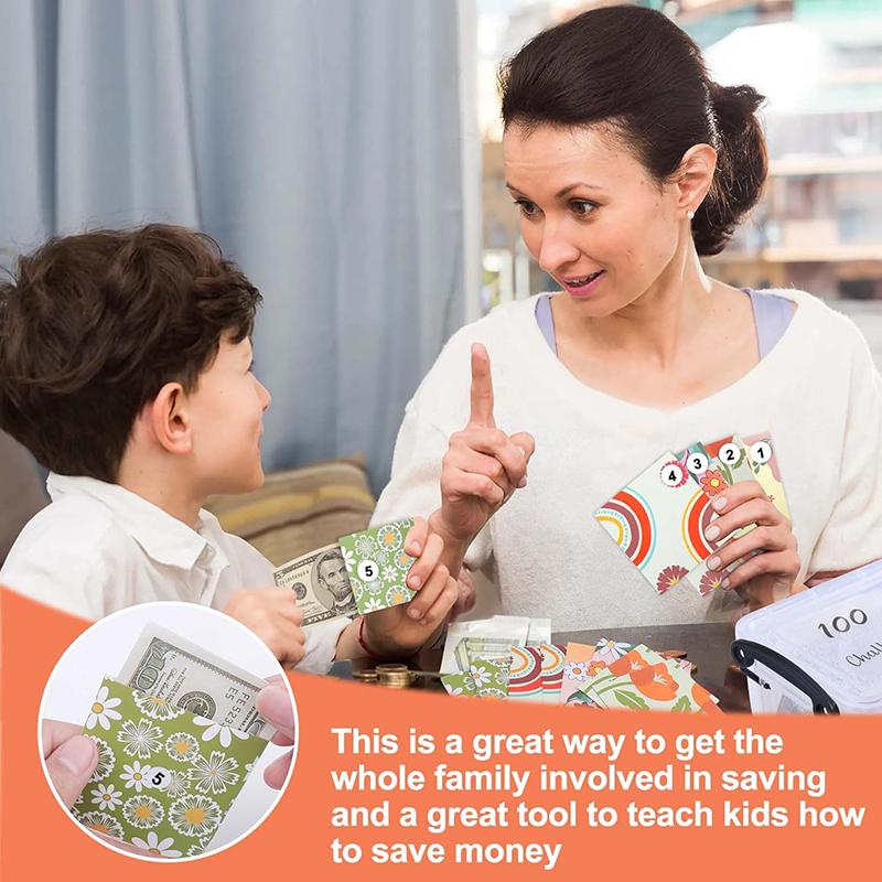 100 Envelope Challenge Box Set Easy And Fun Way To Save $10,000 Money Envelopes Money Saving Challenge Savings Challenges Budget