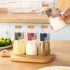 4pcs Press Type Measuring Seasoning Bottle Salt Tank 0.5g Transparent Precise Spice Dispenser Refillable Food Grade Salt Control Containers