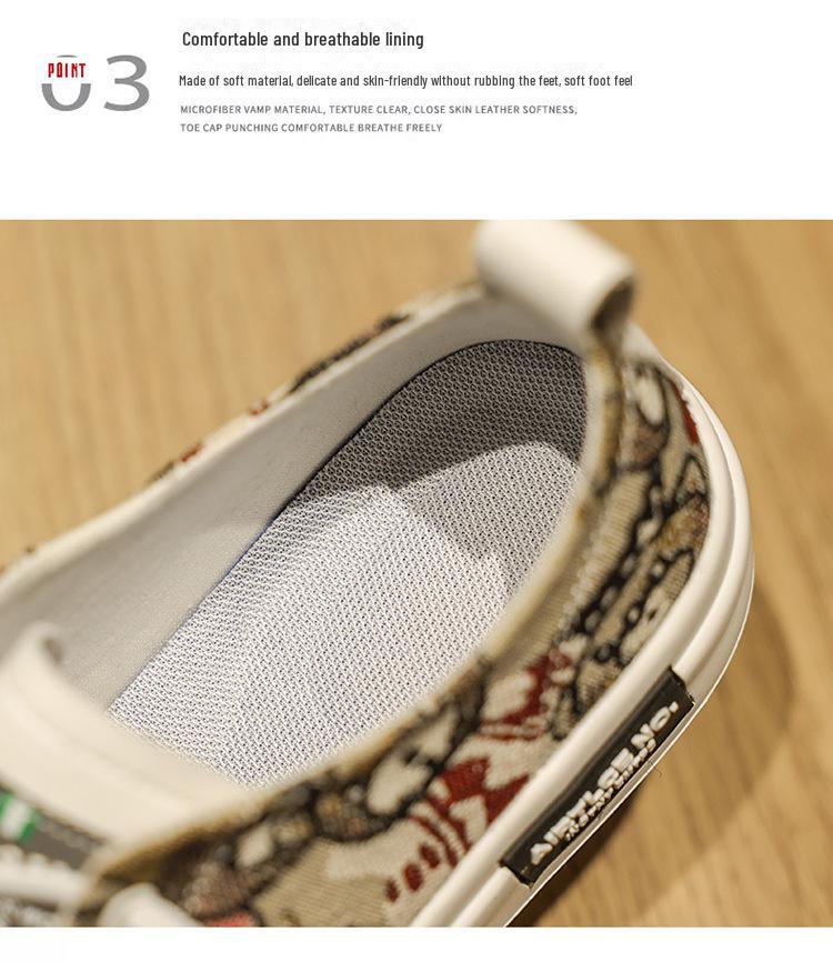 Men's Breathable Cartoon Bear Trendy Low-Top Casual Shoes - Four Seasons Wear-Resistant Flat Sneakers