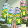 1PC Rainbow Frog Cartoon Design 750ml Color Plastic Sports Water Bottle Leakproof Flip Straw Lid Suitable for Sports Office Home Use