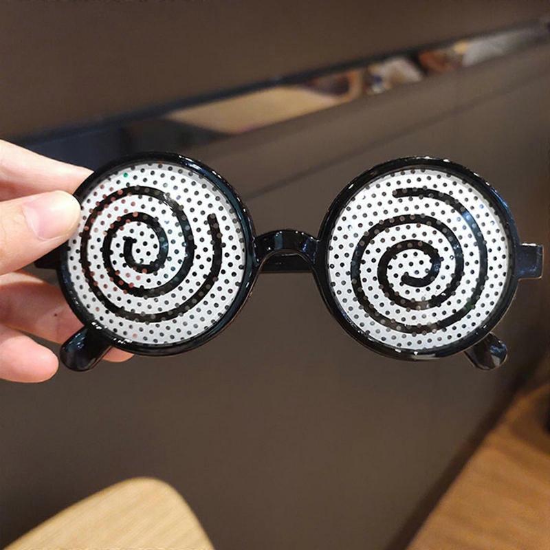 Funny Vertigo Pattern Glasses Plastic Wearing Toy for Kids&Adults Trick Toy with Novelty Design Relieve Stress