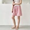 New Arrivals Open Run Women Check Pattern Cotton Blend Pajama Shorts 4 Length