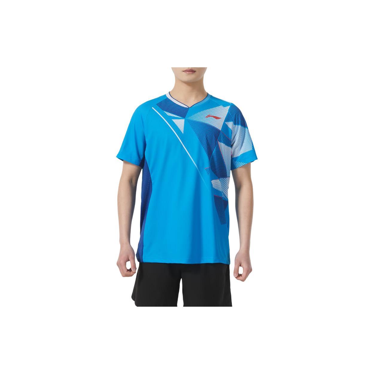 Футболка для бадминтона Li Ning, унисекс, синяя, AAYU139-4 3XL