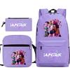 Animation Cartoon Kinderrucksack Freizeit Federmäppchen Umhängetasche Dreiteiliges Set, Grund- und Sekundarschule Schultasche