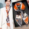 Korean Version of Rabbit Long Silk Scarf Streamer Women's Spring and Autumn New Scarf Double-layer Double-sided Decorative Scarf Handle Tied Bag
