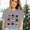 Merry Christmas Cat Classic Tshirt Santa Cat Lover Gift for Christmas Crew Neck Womens Clothing Festive Short Sleeve Tshirts