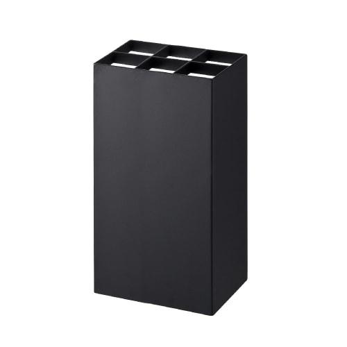 Yamazaki Smart Umbrella Stand, 6-Piece Capacity, Black, Approx. W16.5 x D11 x H30cm, Square, Also Holds Folding Umbrellas, Product Number: 7032