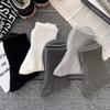 Soft Cotton Socks Men Women Solid Black White Breathable High Quality Sport Socks Spring Summer Male's Business Mid-tube Sock