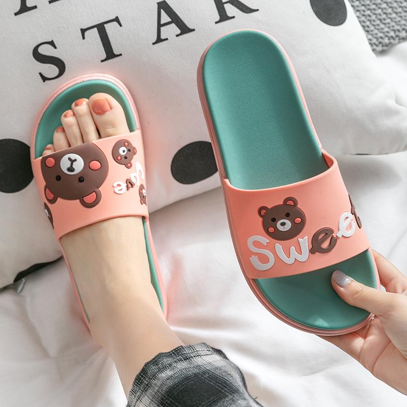 

Slippers women wear thick bottom summer home indoor home fashion cartoon non-slip cool slippers 36/37 [Suitable for sizes 35-36]