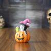Halloween Cat on Pumpkin Figurine Cute Pumpkin Cat Statue Indoor Resin Sculpture for Shelf Tabletop Bedroom Entryway Decor