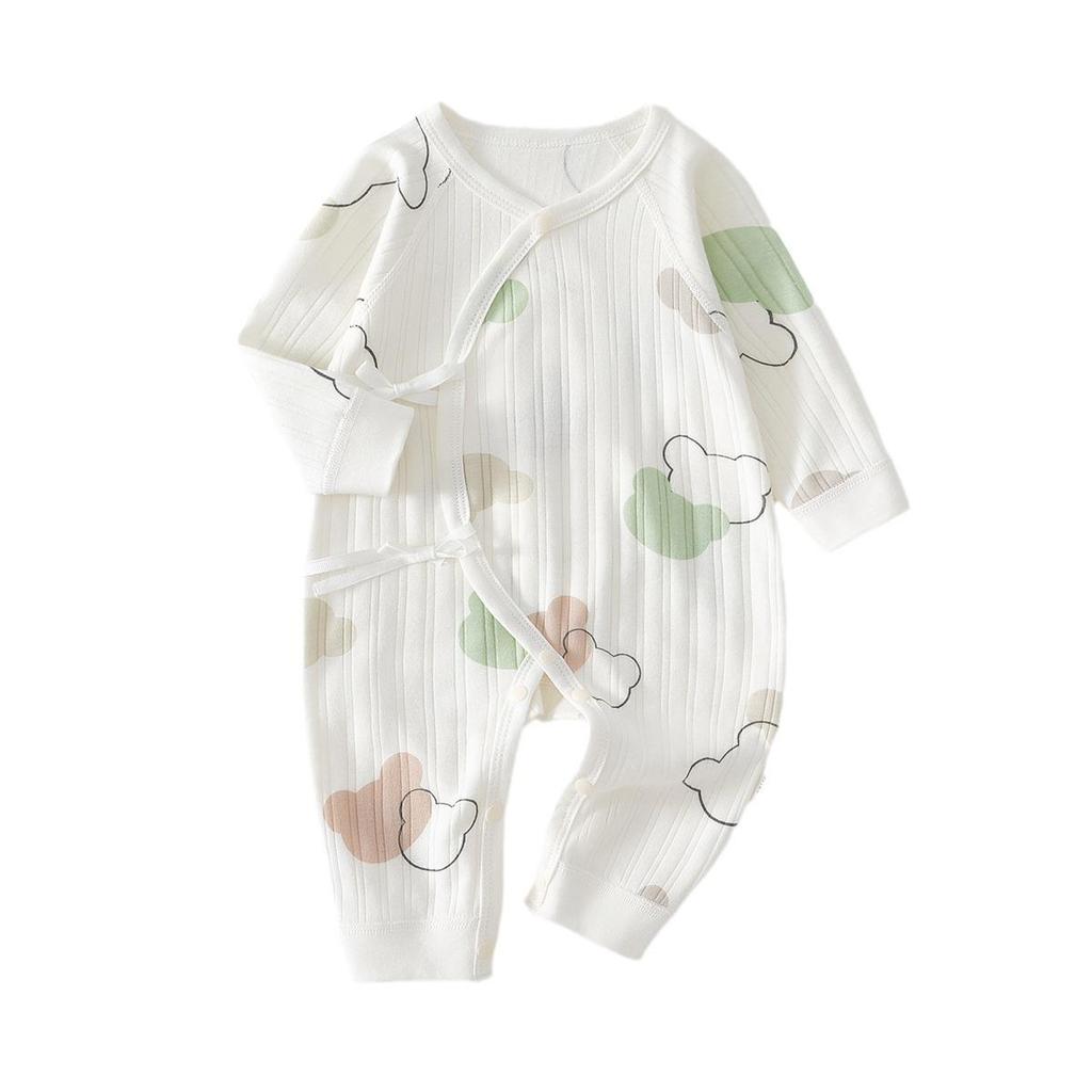 Salopetă cu mânecă lungă din bumbac pur pentru nou-născuți: Salopetă fără mâneci pentru băieți și fete, potrivită pentru tot anul
