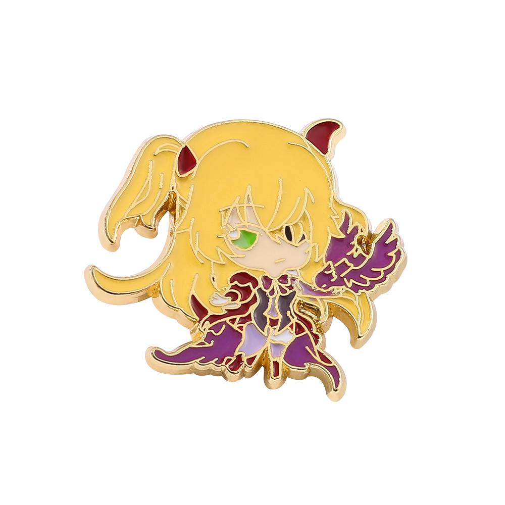 Game Genshin Impact Brooch Diluc Barbara Fischl Klee Paimon Cartoon Character Pins Badge Jewelry Accessories Gift for Fans