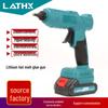 Makita-Style 18V Cordless Hot Melt Glue Gun with Cross-Border Rechargeable Lithium Battery - Compatible with 11mm Glue Sticks for Home Crafts.