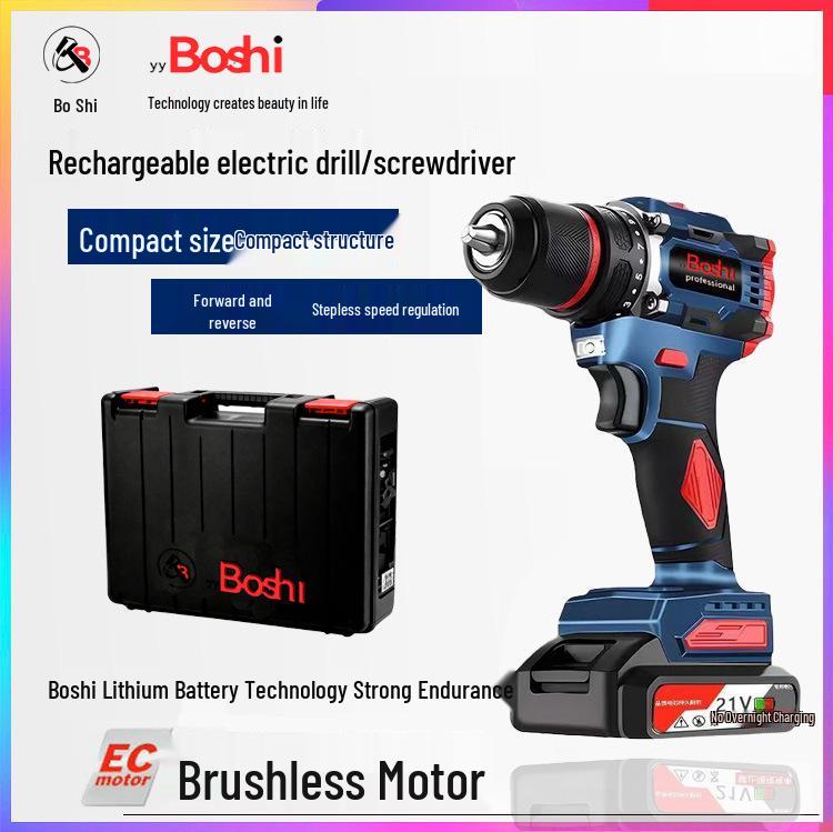 High-Power Brushless Lithium Electric Screwdriver & Drill with Rechargeable Battery