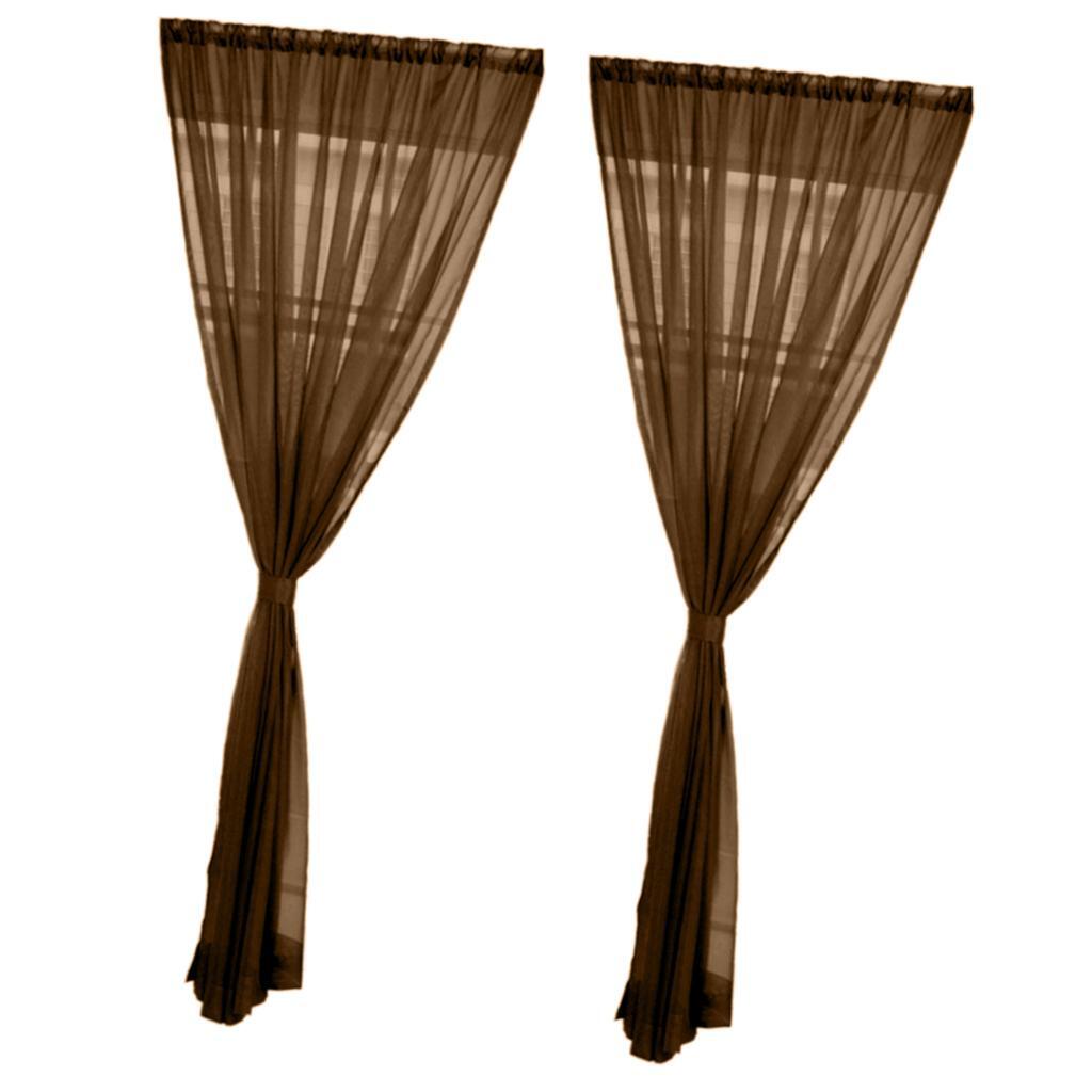 2 Panel Kitchen Curtain Sheer Door Window Voile Drape - 200x270cm