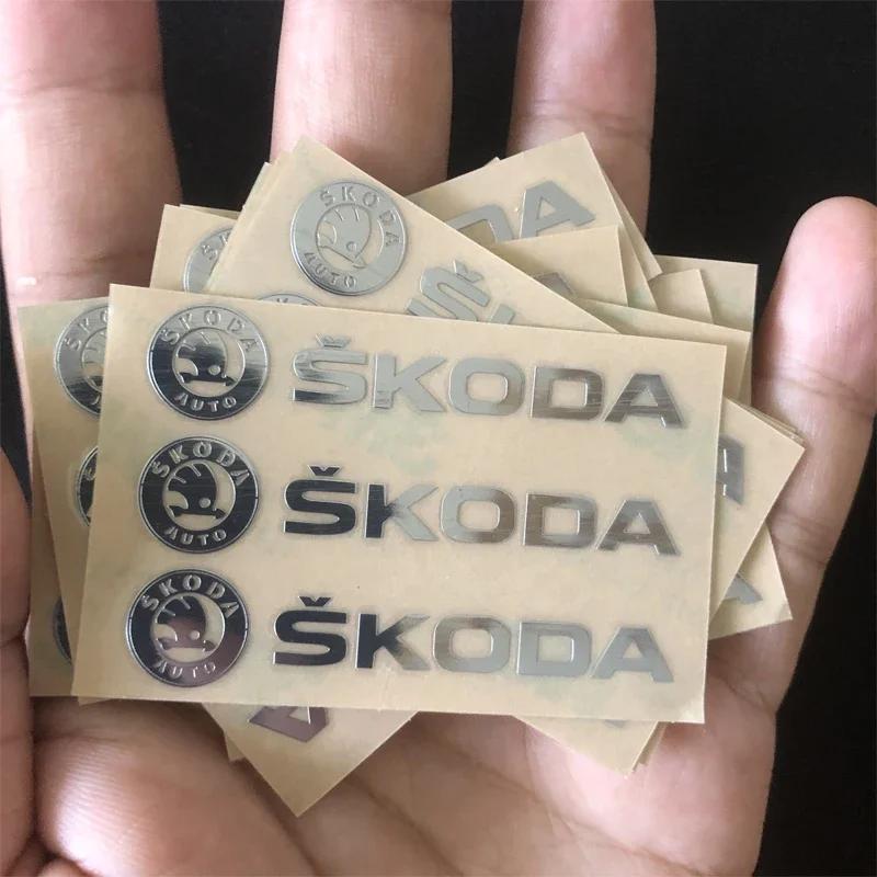 AFK1 Metal Car Decals Window Wiper Logo Sticker for SKODA VRS SCALA FABIA Octavia Kodiaq Superb Karoq YETI Auto Reflective Interior
