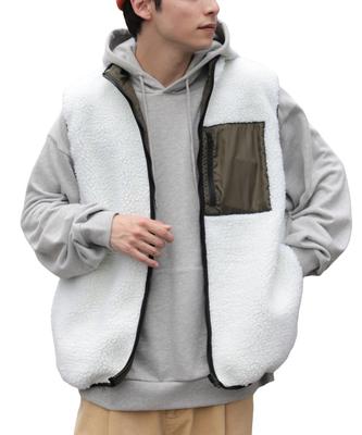 WEGO Reversible Boa Size White Vest, M,