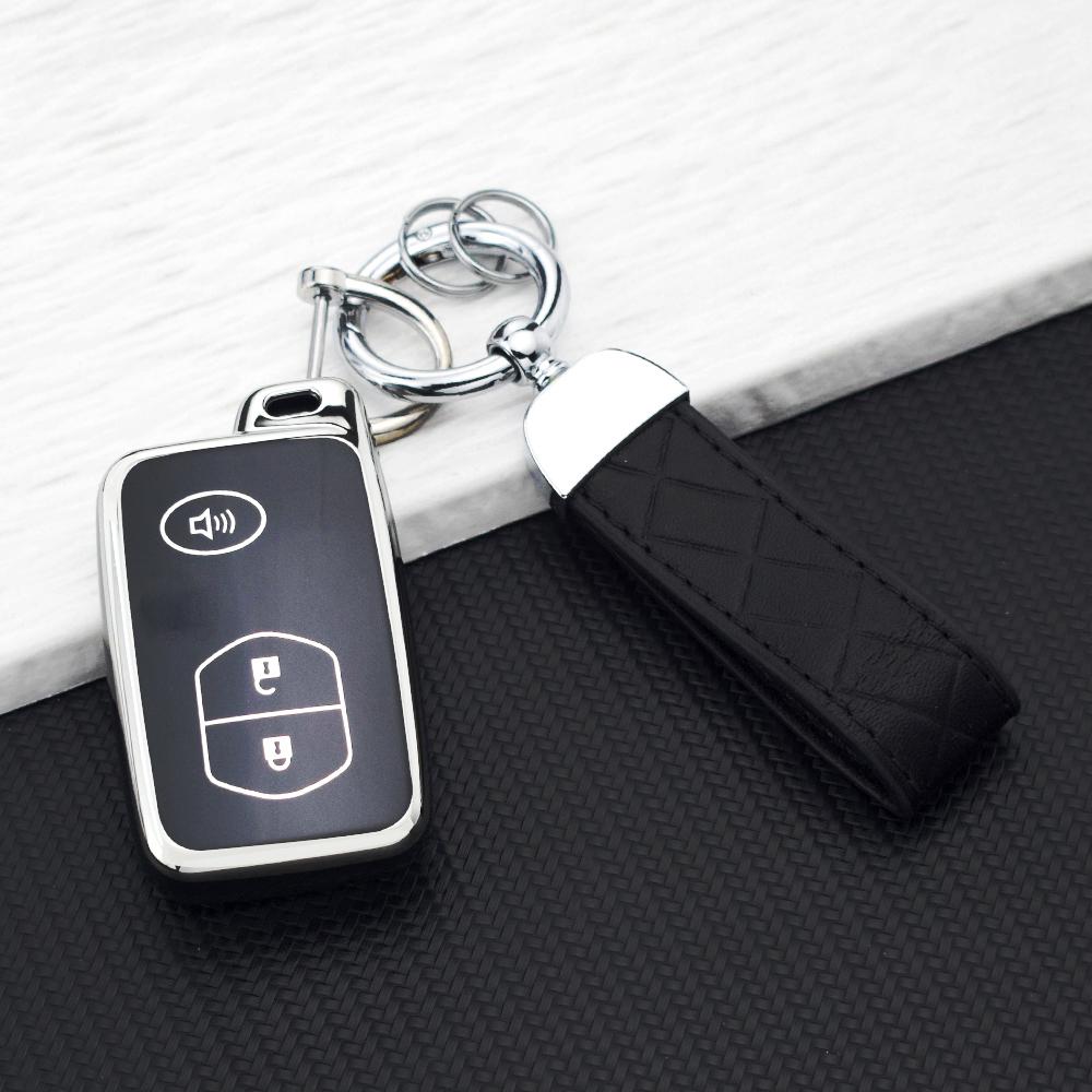 TPU Car Key Case Cover for Toyota Prius 30 Alpha Aqua Land Cruiser Auris for Lexus LC 200 2/3/4 Buttons Remote Holder Key Chain