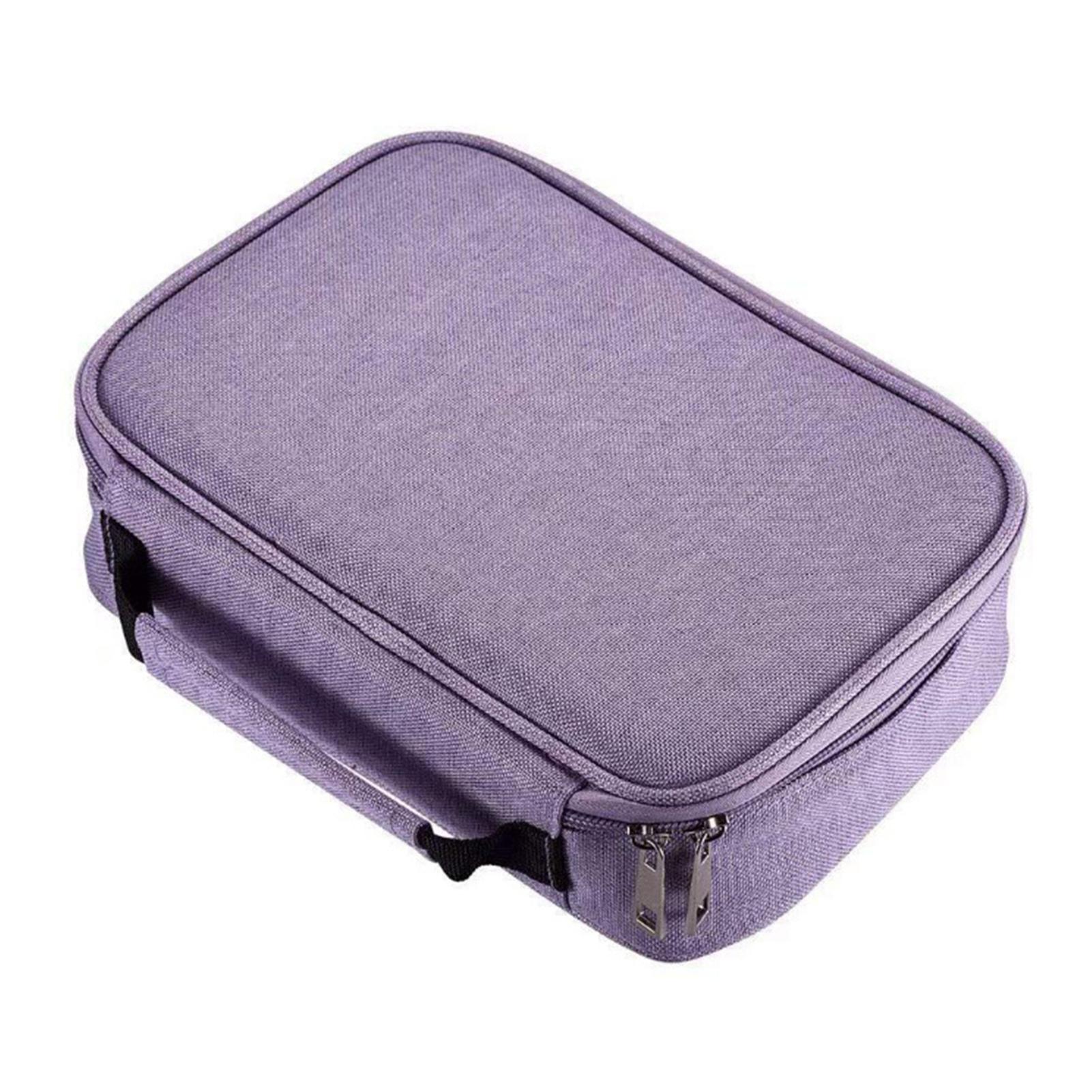 

Большая вместительная сумка-органайзер для карандашей, 72 отверстия, чехол для хранения художественных ручек, держатель, портативный канцелярский чехол для карандашей для школы/офиса фиолетовый