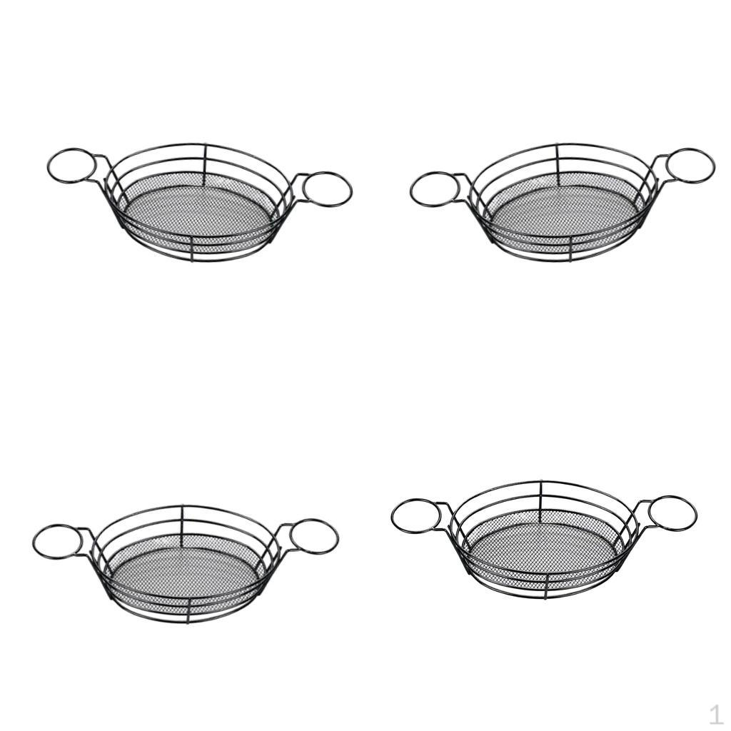 

4 French Fries Serving Basket Oval For Chips
