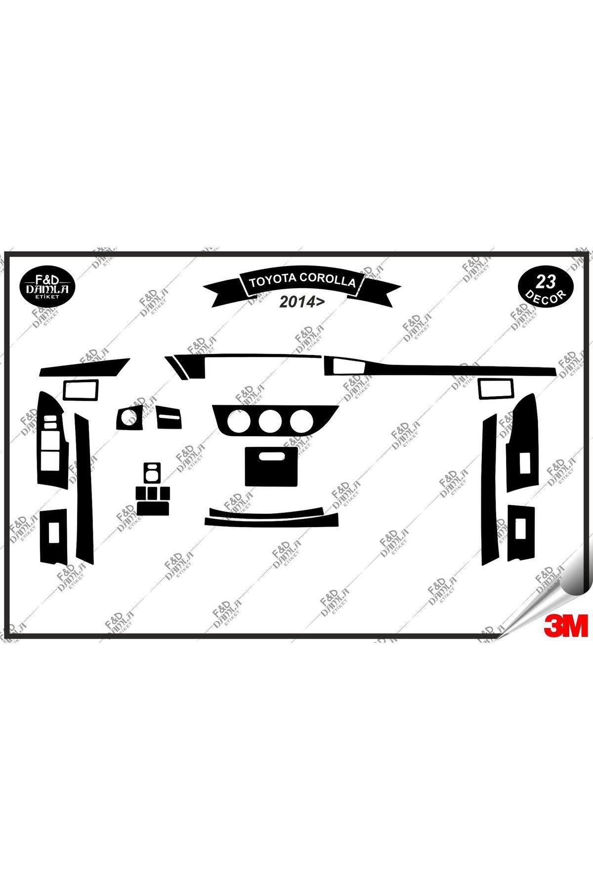 

Toyota Corolla 2014 Torpido Konsol Trim Göğüs Maun Kaplama Set 23 Parça Siyah