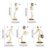 Athlete Crystal Ball Figurine Geometry Man Statue Metal Art Ornament Crafts for Home Children Room Office Tabletop