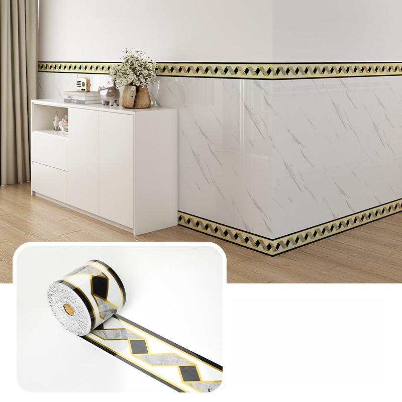 1 ST 5m x 10cm Zelfklevende Plint Verdikkend Flexibel Schuim Muurstickers Taillelijn Tape voor Vensterbank Trap