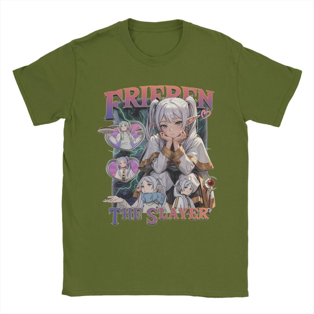 Frieren T-Shirts Herren Anime Neuheit Baumwoll-T-Shirt O-Ausschnitt Kurzarm T-Shirt 6XL Kleidung