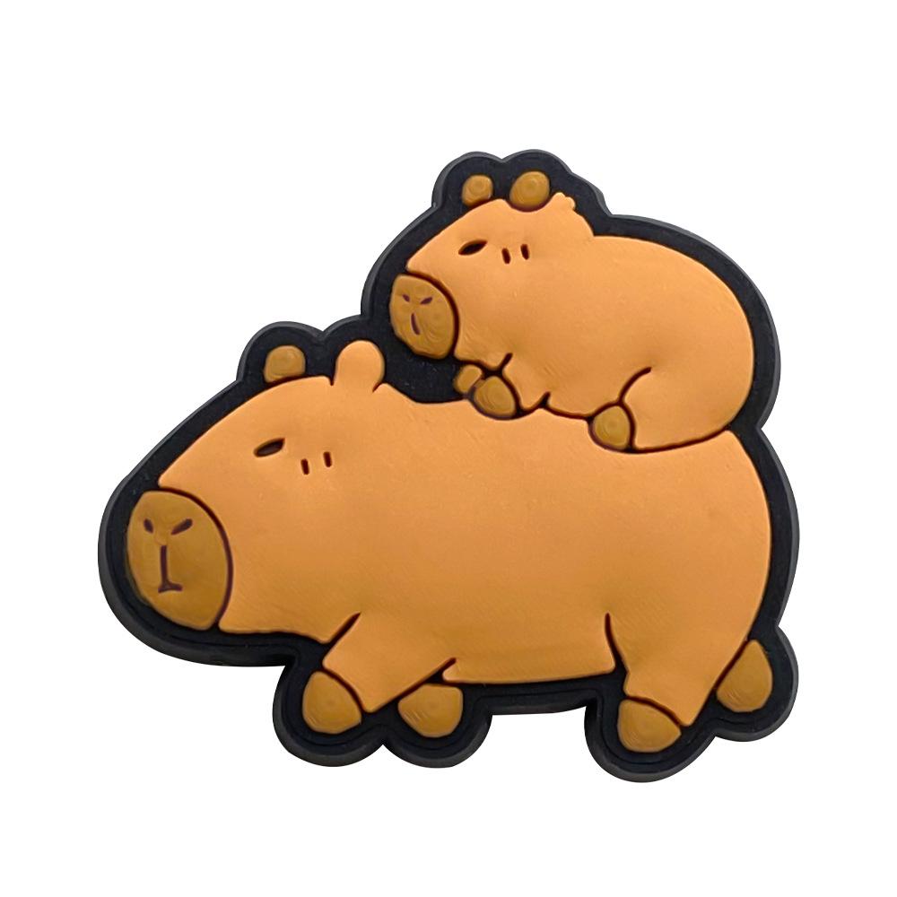 Capybara Pen Clip & Ornament: Card Buckle Decoration with Straw Accessories