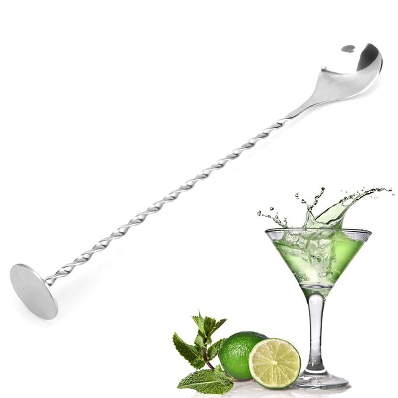 Buy Stainless Steel Threaded Bar Spoon Swizzle Stick Coffee Cocktail