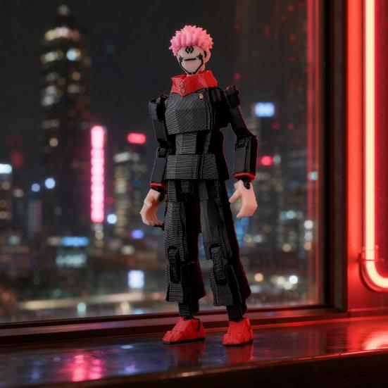 3D Printed Anime Character Figure, Movable Joints Action Figure with Accessories, Animation Model Ornament, Collectible Gift for Anime Fans