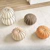 Leather Sofa Footrest Round Mobile Foot Stools Miniature Modern Shoe Changing Stool for Living Rooms Aesthetic Room Furniture