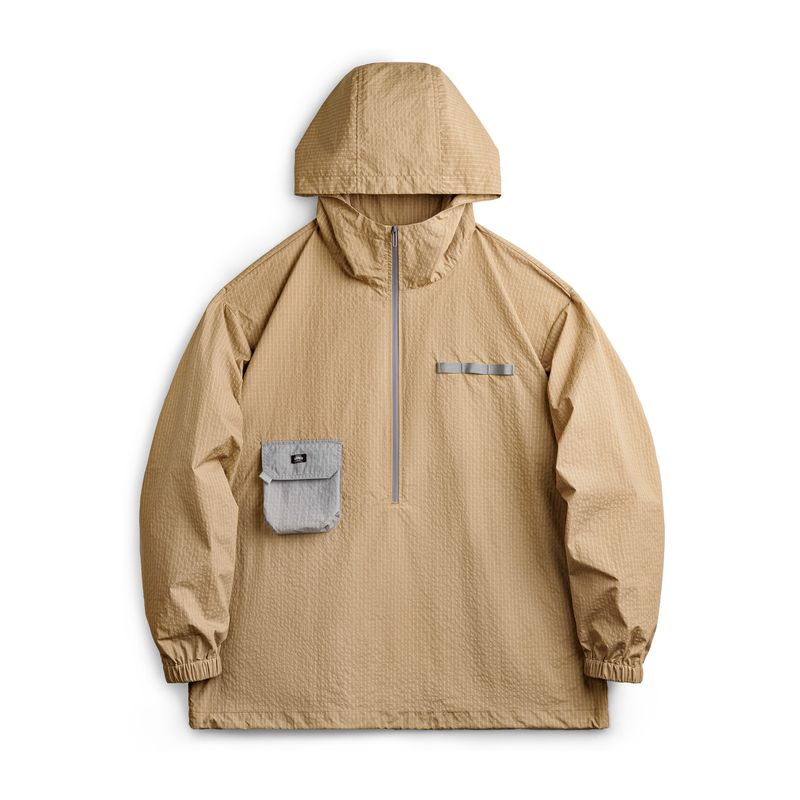 

Madden Parka Mountain Outdoor Half Zipper Pullover Sweatshirt Jacket Loose Contrast Color Thin Hoodie Outwear Men s Autumn Khaki 2XL