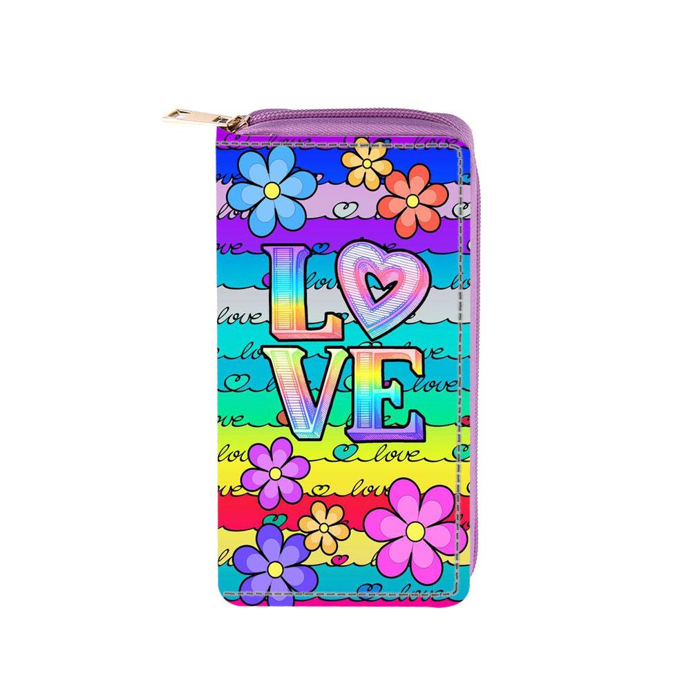 LOVE English alphabet long zipper wallet, card bag wallet