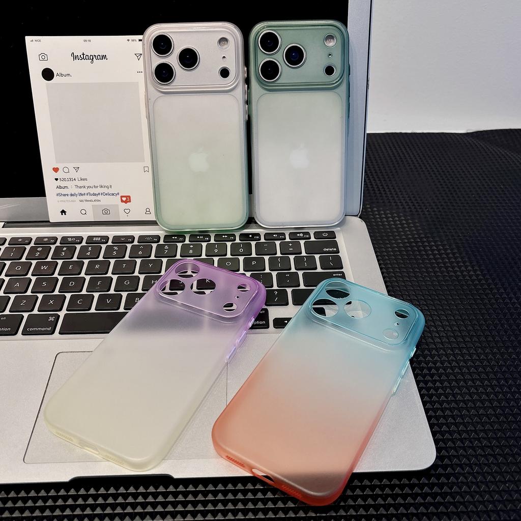 Gradient Matte Soft TPU Phone Case For iPhone 17 Air 16 Plus 15 14 13 12 11 Pro Max 17 Pro Max Ultra-Thin Anti-Fall Shockproof Full Protection Cover