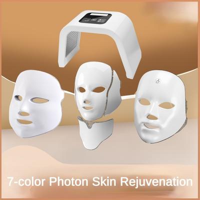 Aufladendes 7-Farben-Photonen-Hautverjüngungsgerät Haushalt LED Touch Maske lässt Flecken verblassen Gesichtsmasken-Einschleuser Weiß