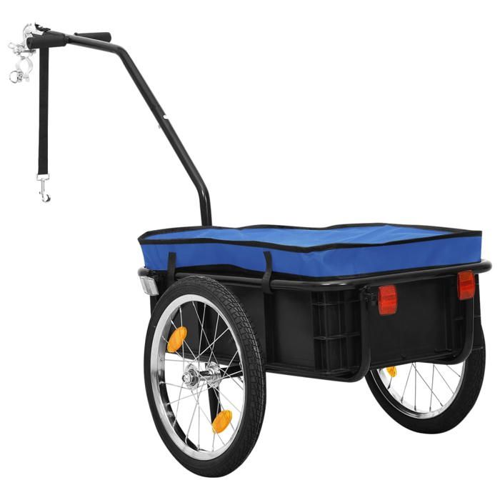 VidaXL Remorque de Vélo Chariot à Main, Chariot de Transport, Remorque de Bicyclette, Remorque à Bagages Jardin Extérieur, 91772