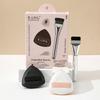 1 sada trojúhelníková černobílá houbička na make-up plochý štětec na make-up štětec na konturování mini houbička na prst nástroj na air cushion korektor
