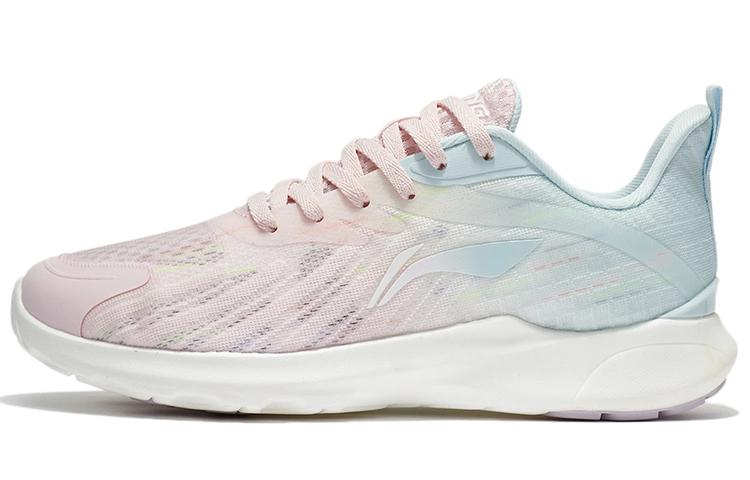 Li Ning Нескользящие, Дышащие, Легкие Низкие Повседневные Беговые Кроссовки Женские Розово-Синие ARSU082-1 39