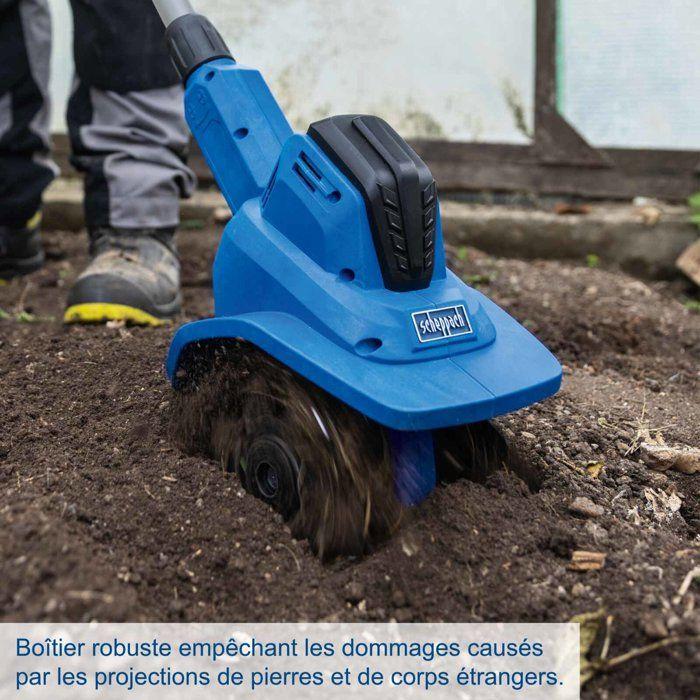 Motobineuse sans fil - SCHEPPACH - C-MT200-X - 20 cm - Batterie 20V 2,0Ah incluse - 4 fraises