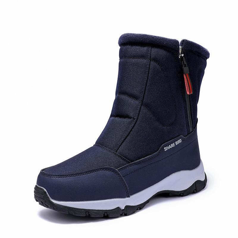 

Пара зимних меховых ботинок на молнии, утепленных, водонепроницаемых, удобных, теплых, холодных, легких, для походов, водонепроницаемых, нескользящих, высоких, снегоступов, ботинок Мартина 45 синий