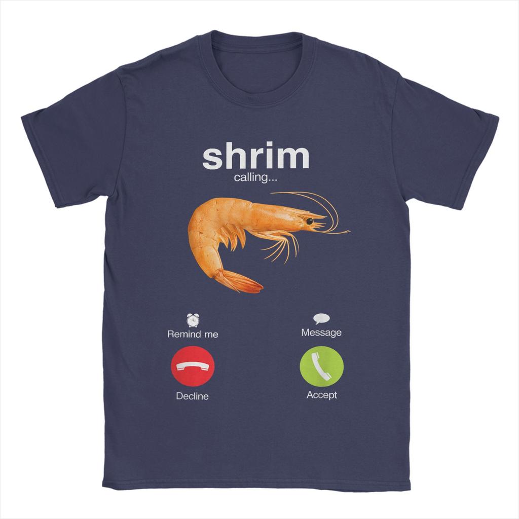 Harajuku T-Shirt „Shrim is calling“ – lustiges Meme mit falsch geschriebenem Aufdruck. Beliebtes Kurzarm-T-Shirt für Herren.